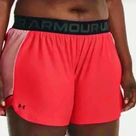 UA Under‎ Armour Women's Active Play Up Side Mesh Shorts - Stardust Pink Size 3X - Picture 1 of 7